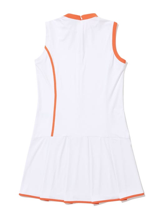 Color Point Sleeveless Dress - White