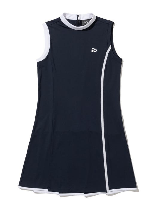 Color Point Sleeveless Dress - Navy