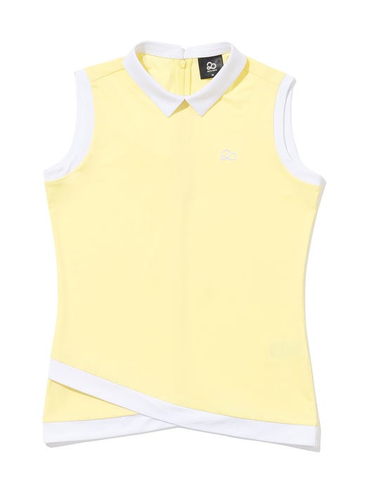 Color Point Sleeveless Top - Light Yellow