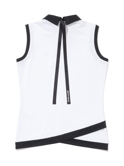 Color Point Sleeveless Top - White