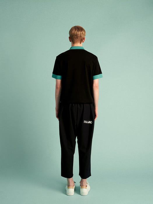Signature Green 3-Button Polo T-Shirt - Deep Black