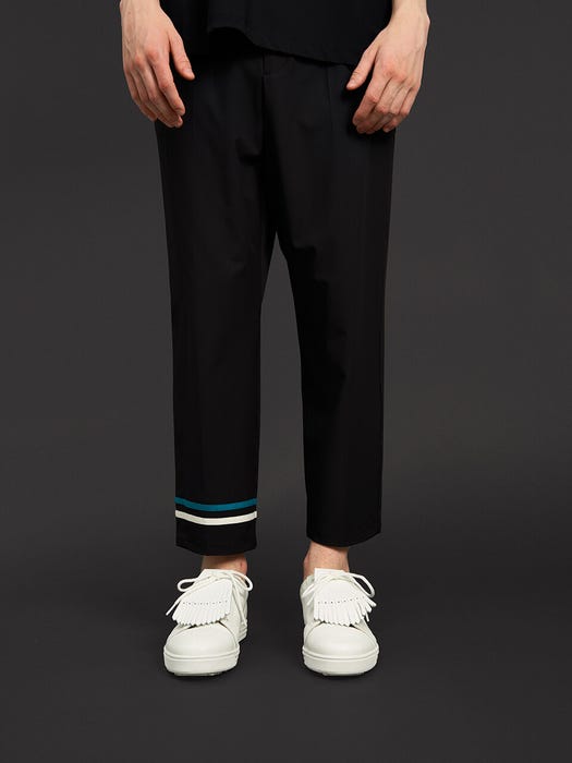 Signature Line Banding Pants - Deep Black