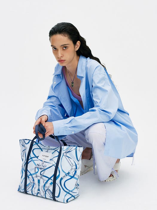 Hey Pilota Scarf Shopper Shoulder Bag - Blue