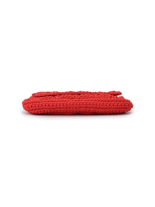 Knitted Shoulder Bag - Red