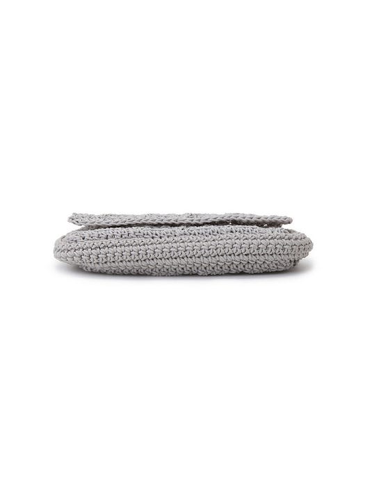 Knitted Shoulder Bag - Light Gray