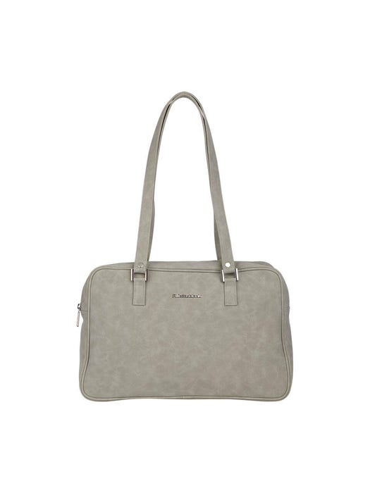 Trapezoid Shoulder Bag Suede - Grey