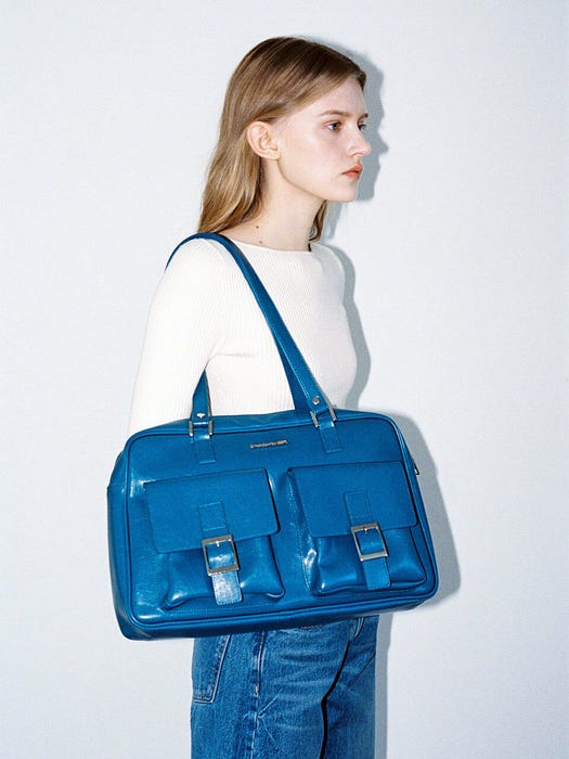 Trapezoid PK Shoulder Bag - Blue