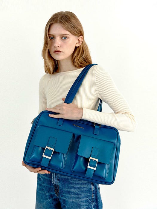 Trapezoid PK Shoulder Bag - Blue