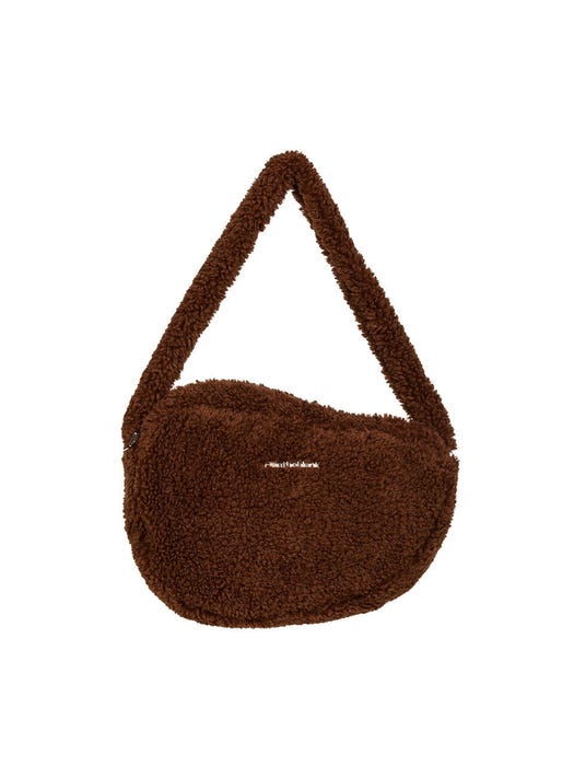 Furry Shoulder Bag - Brown