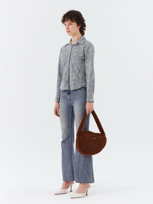 Furry Shoulder Bag - Brown