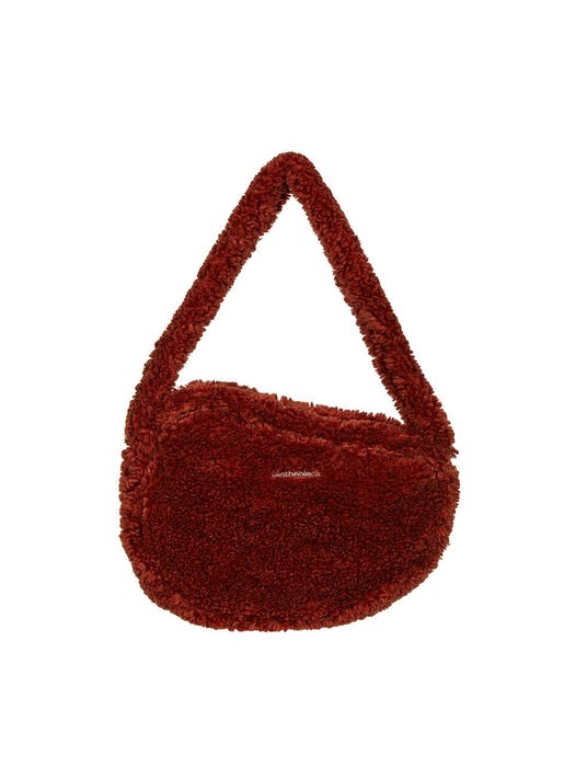 Furry Shoulder Bag - Brick