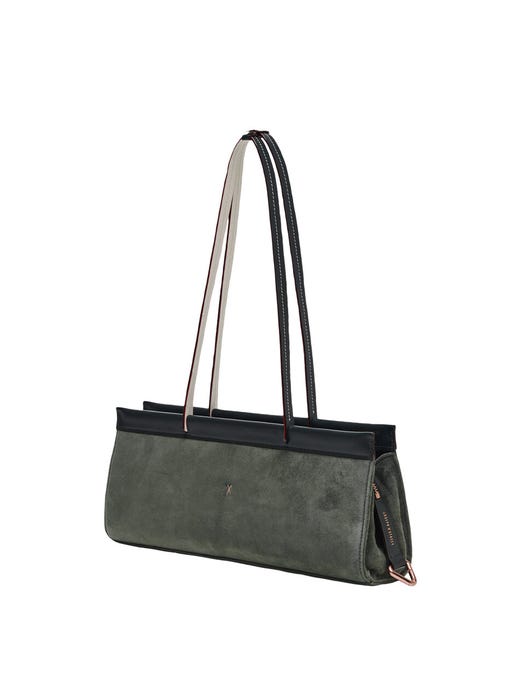 Diana Suede Shoulder Bag S - Khaki