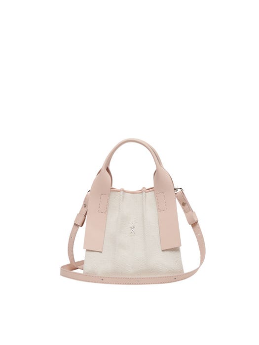 Lucky Pleats Canvas Tote Bag X Small - Nudy Pink