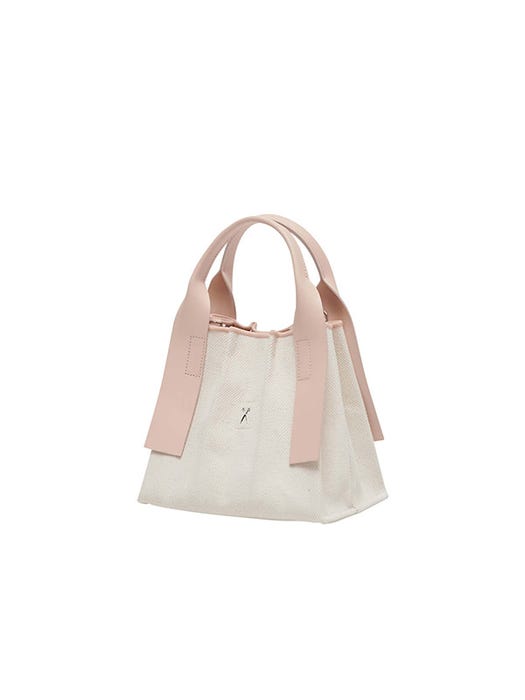 Lucky Pleats Canvas Tote Bag X Small - Nudy Pink