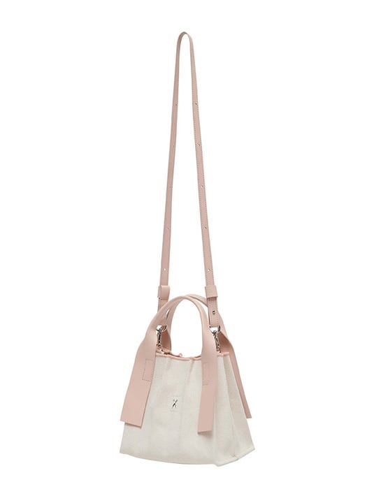 Lucky Pleats Canvas Tote Bag X Small - Nudy Pink