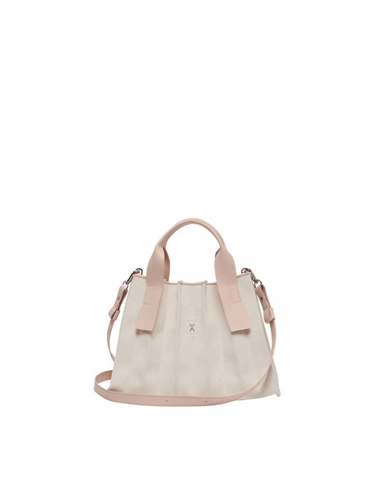 Lucky Pleats Canvas Tote Bag Small - Nudy Pink