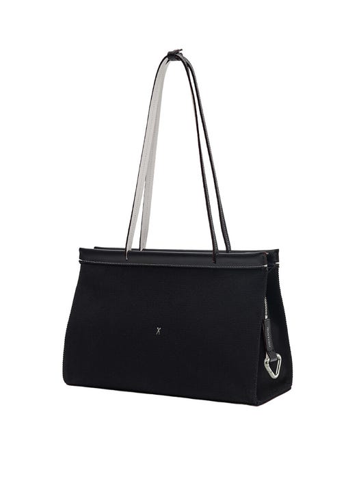 Diana Canvas Shoulder Bag Medium - Black