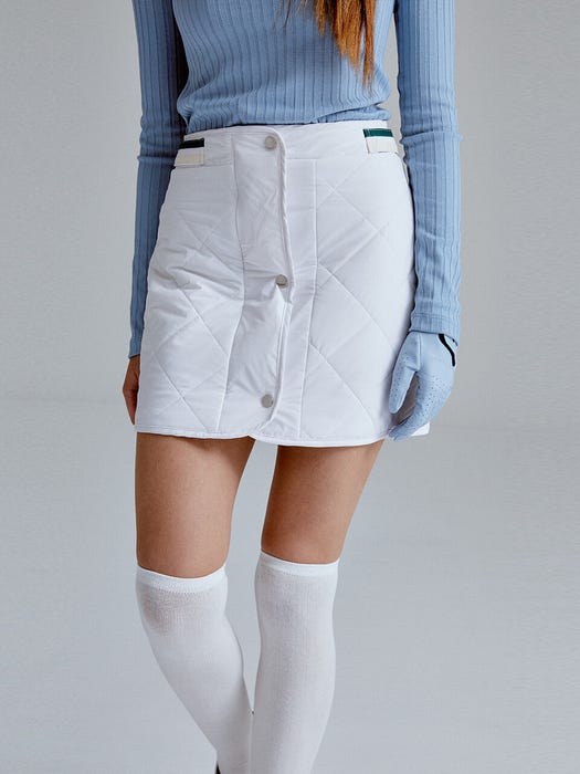 Lightweight Quilted Padded Skirt - White