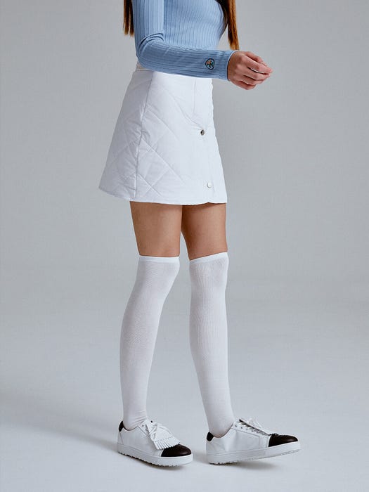 Lightweight Quilted Padded Skirt - White
