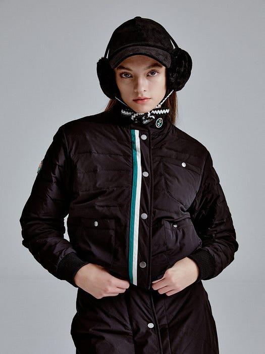 Circle Wappen Lightweight Cropped Padded Jacket BK