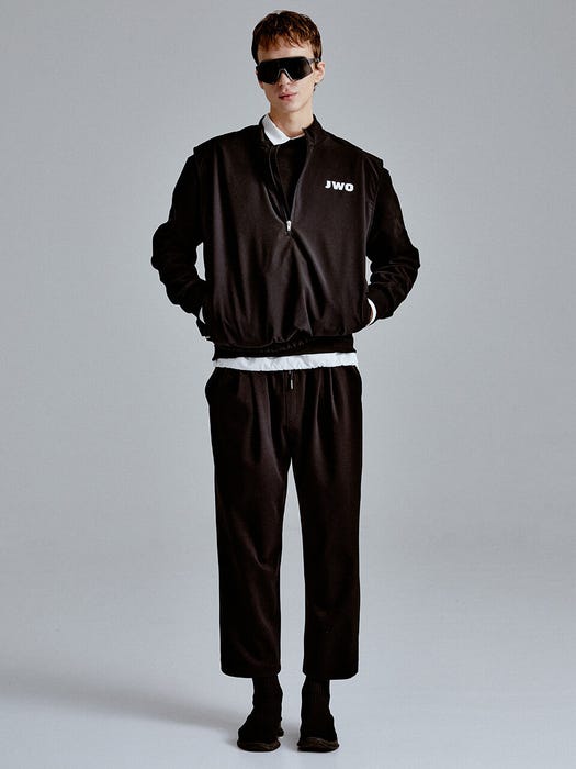 Circle Wappen Half-Zip Vest - Black