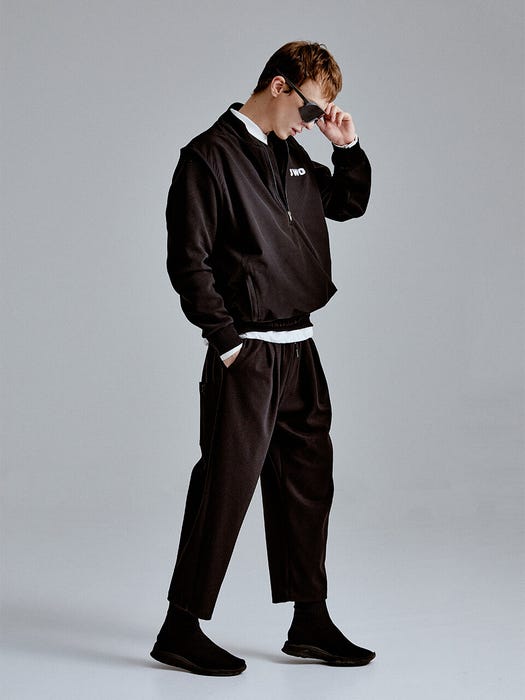 Circle Wappen Half-Zip Vest - Black