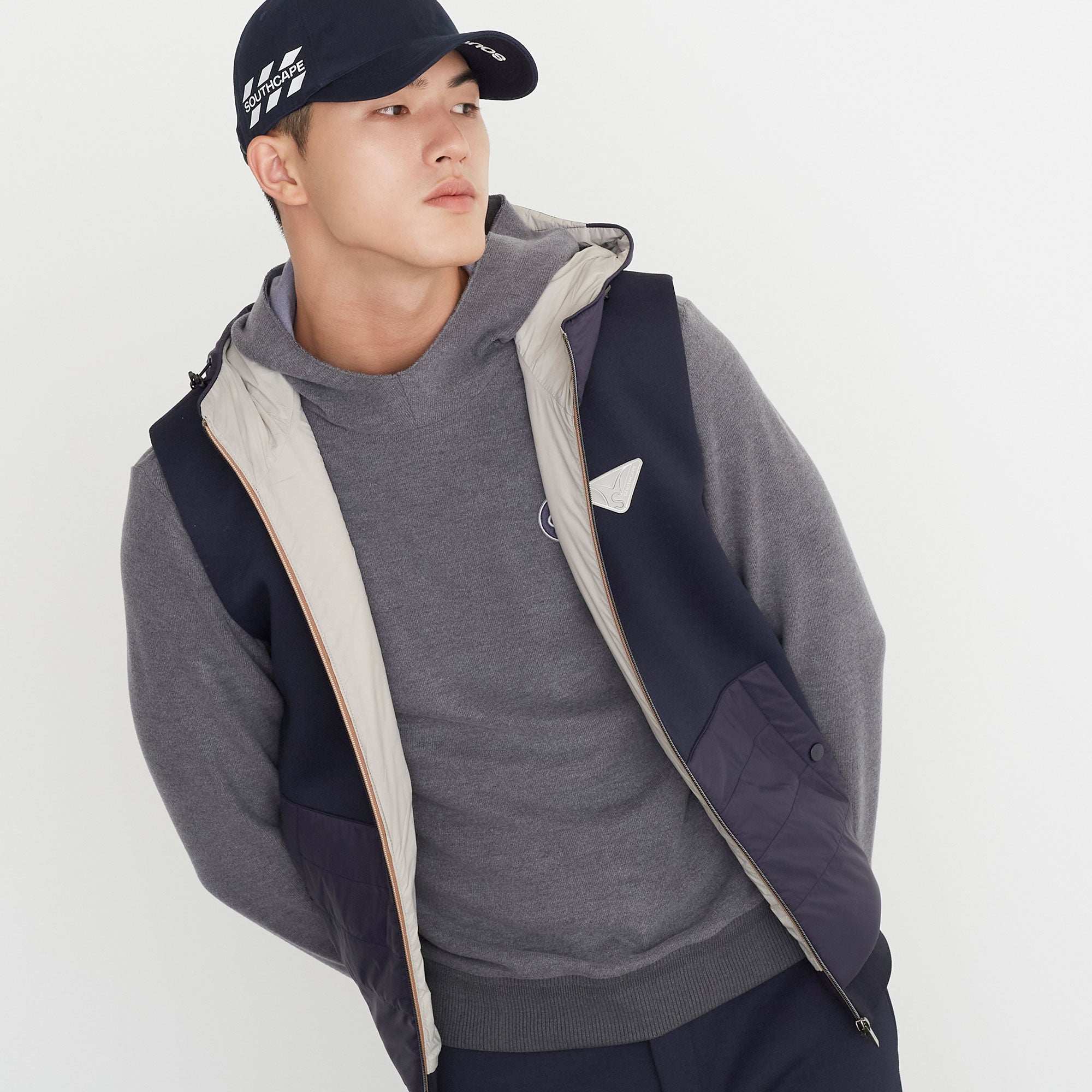 Men's Basic Hooded Sweatshirt - Melange Gray