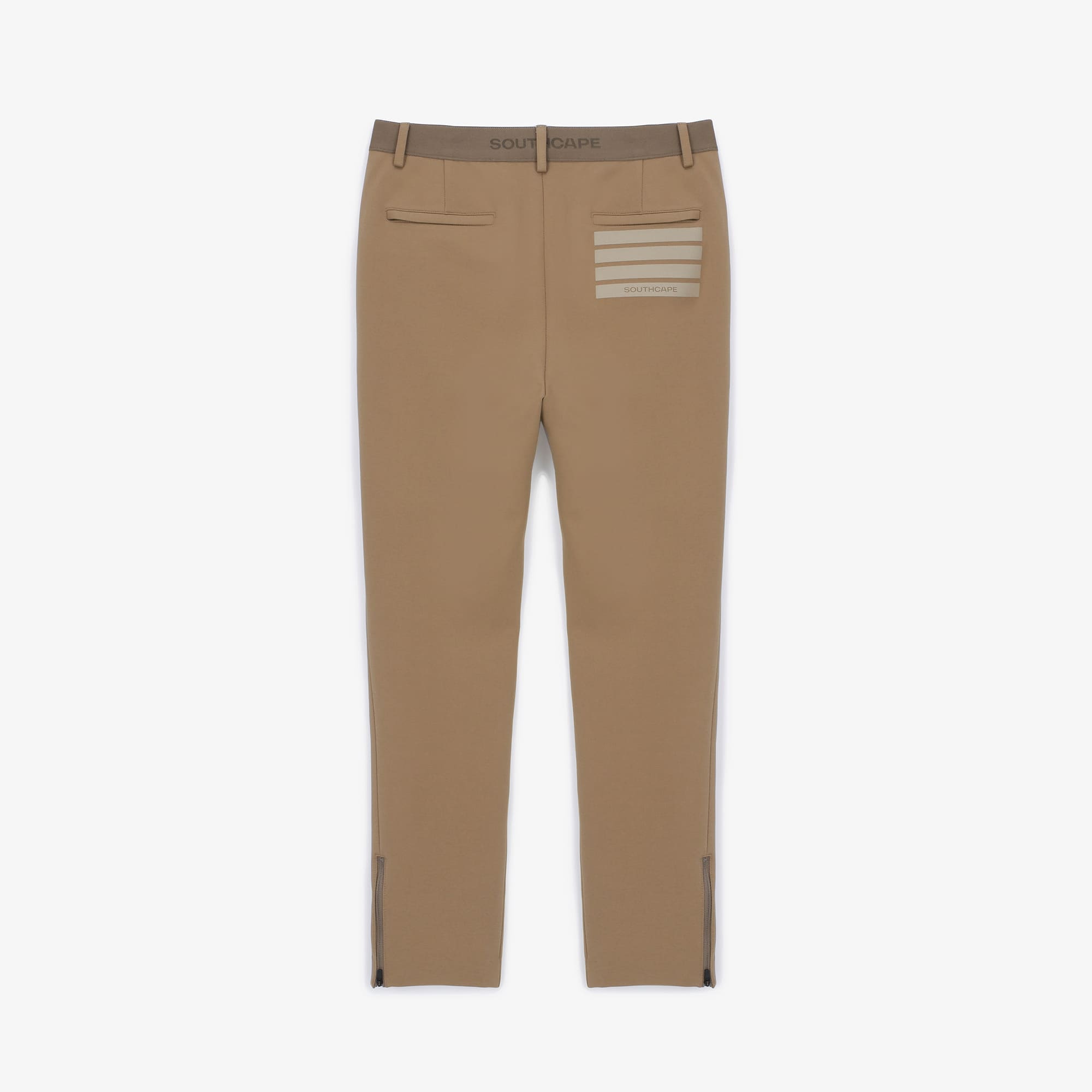 Men's 4 Row Bottom Zipper Pants - Beige