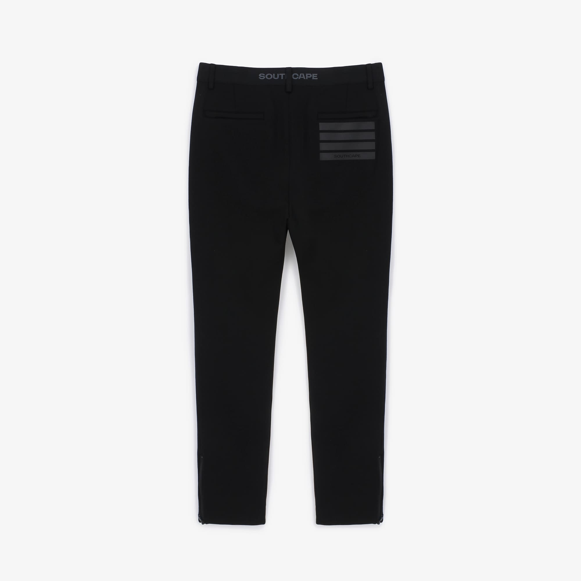 Men's 4 Row Bottom Zipper Pants - Black