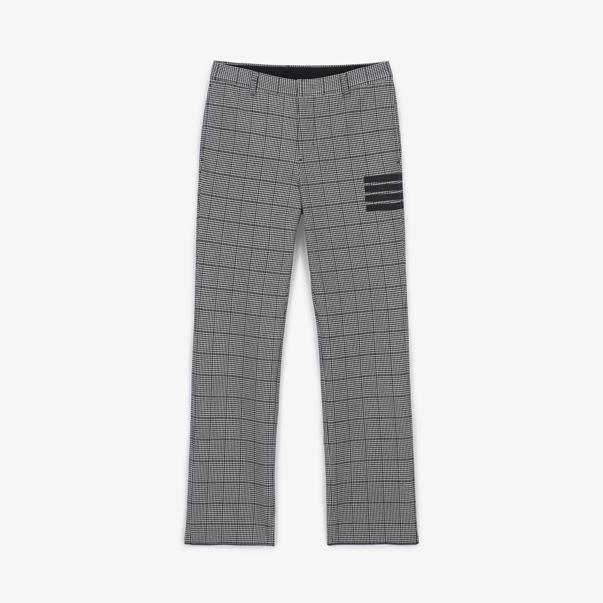 Men's Check 4 Row Raised Pants - Black