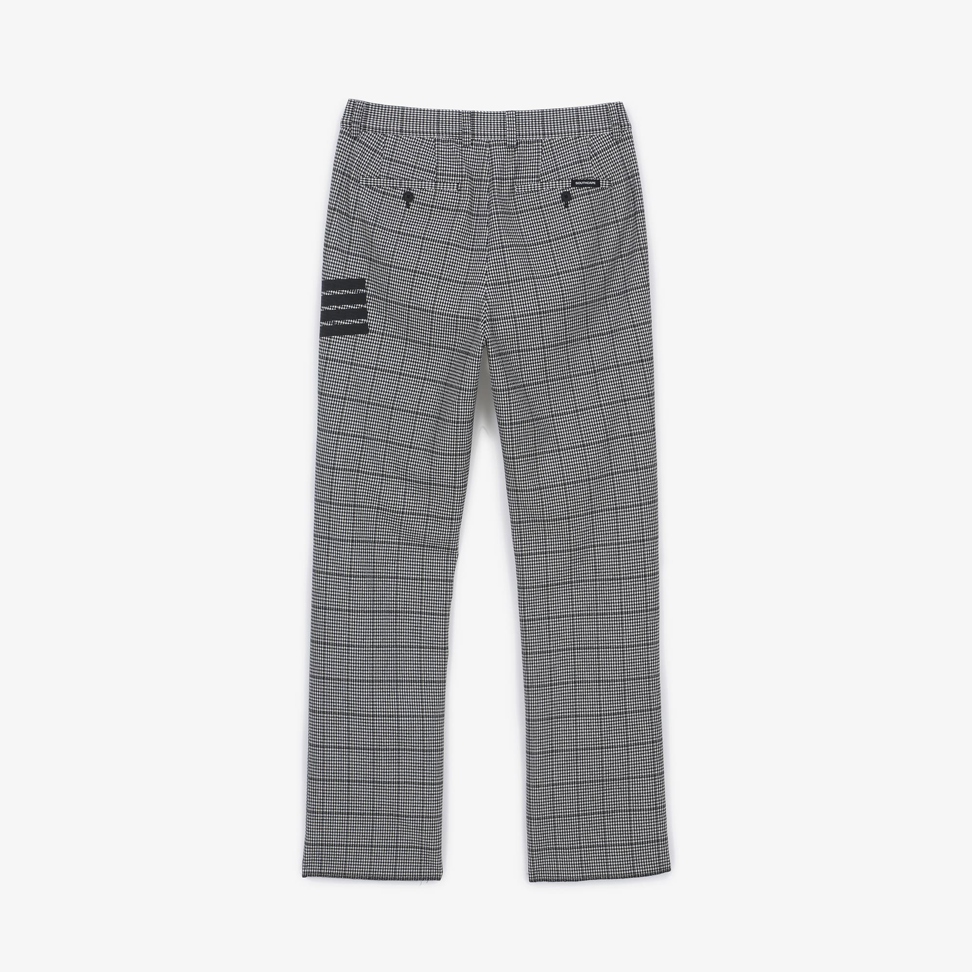 Men's Check 4 Row Raised Pants - Black