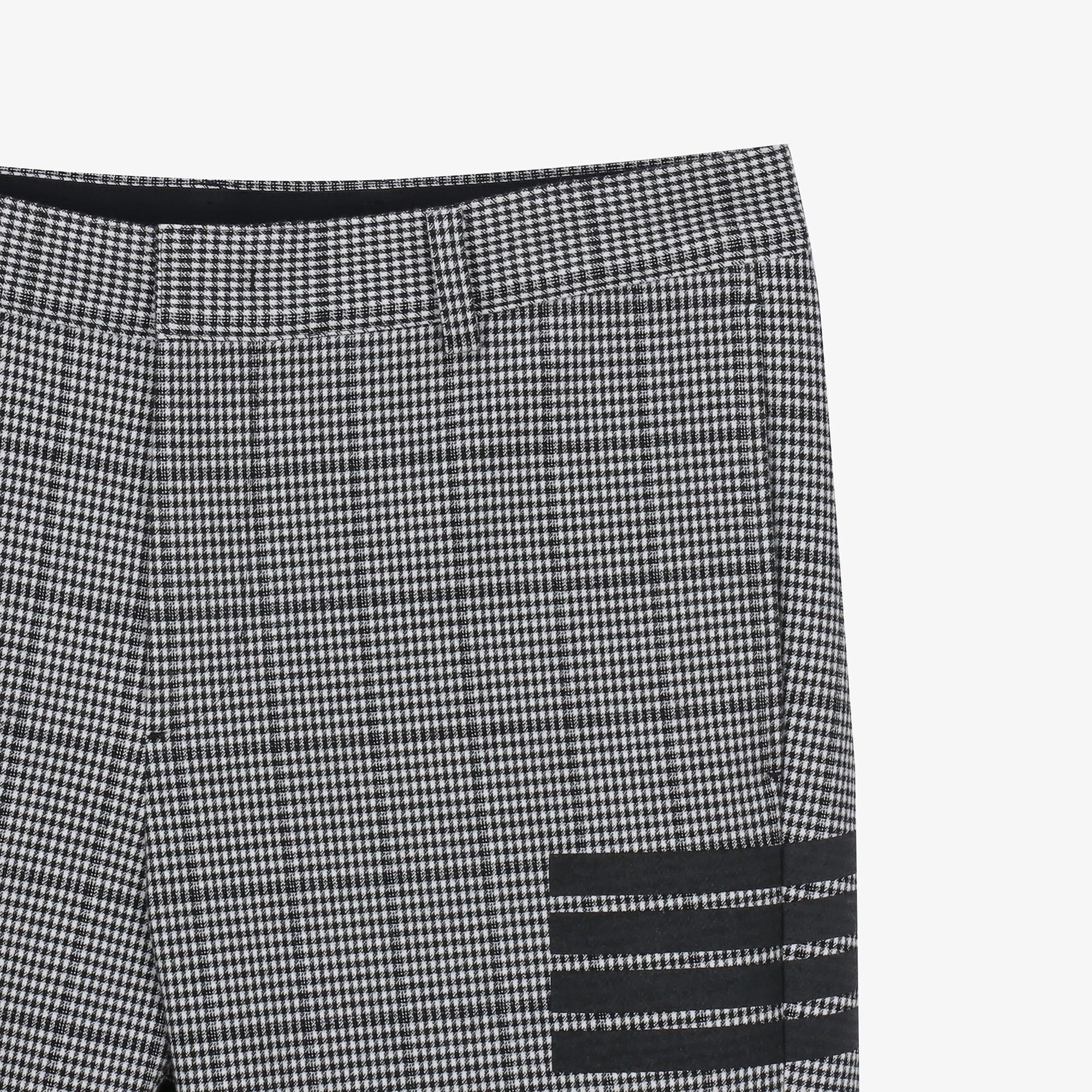 Men's Check 4 Row Raised Pants - Black