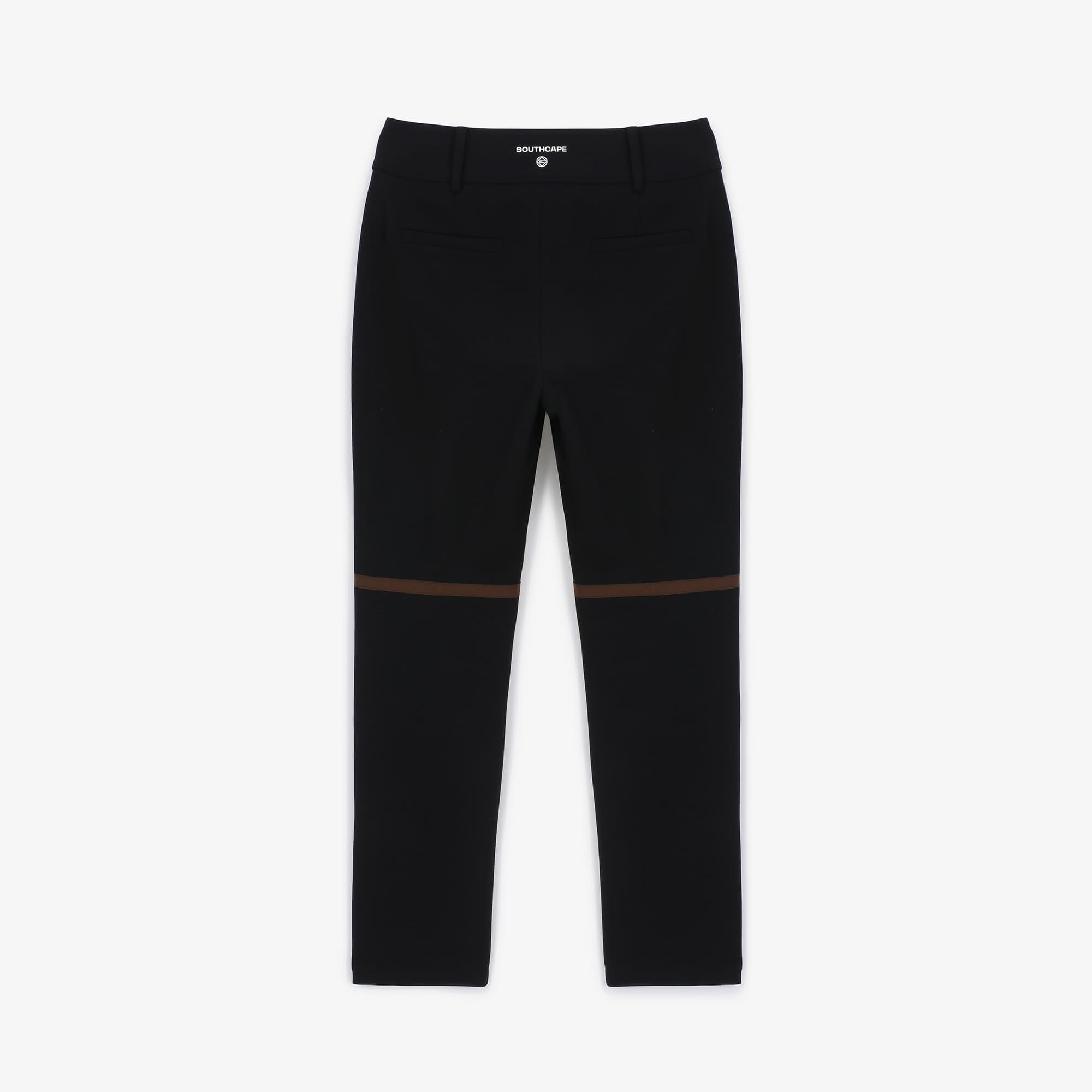 Women's Color Matching Line Slim Fit Pants - Black