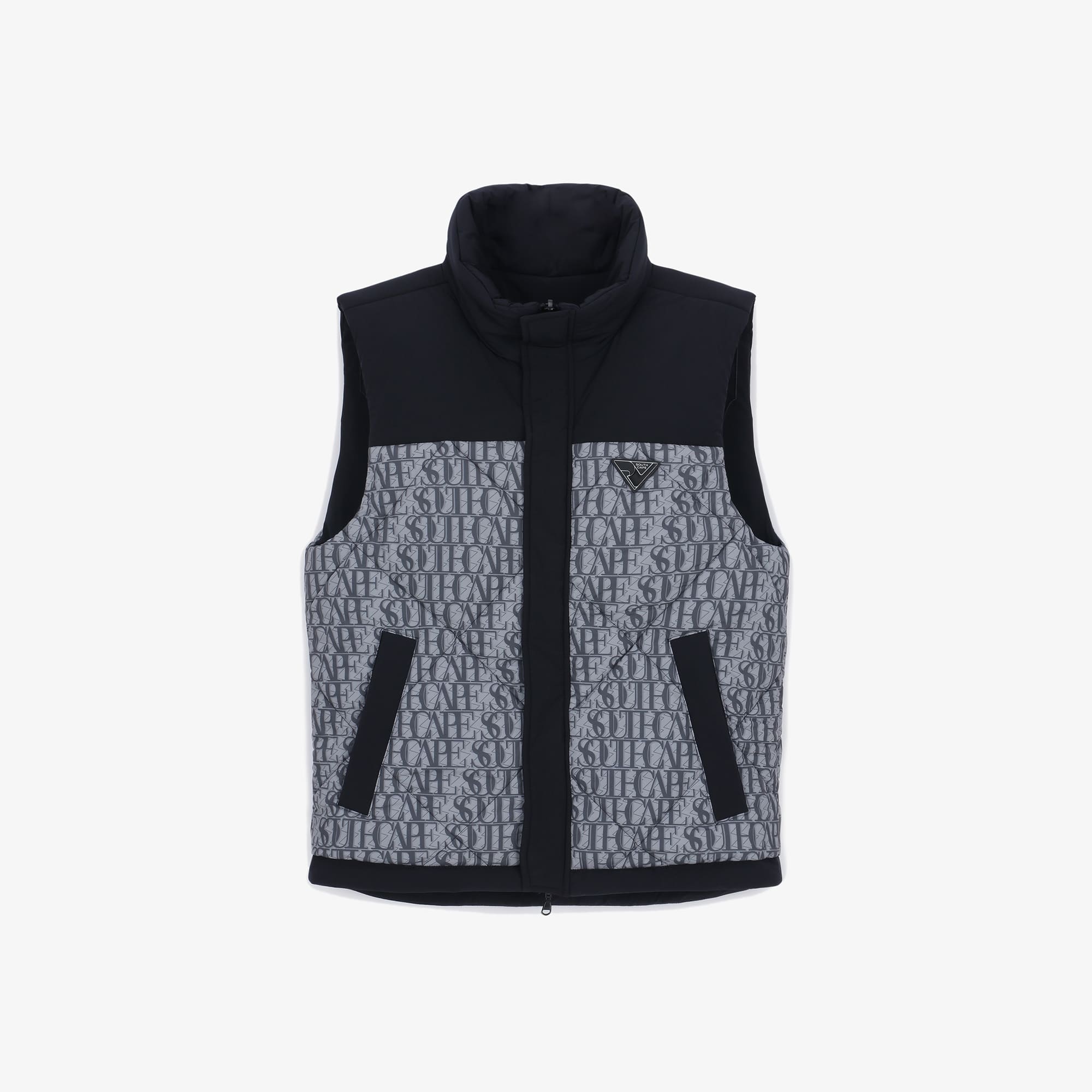 Men's Reversible Monogram Down Vest - Grey