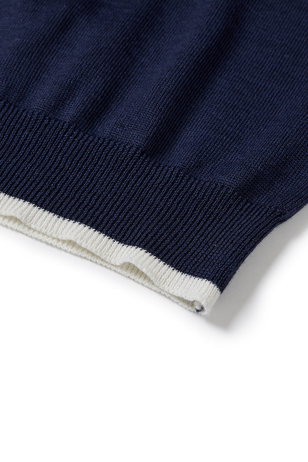 Wool Half Neck Knit - Navy