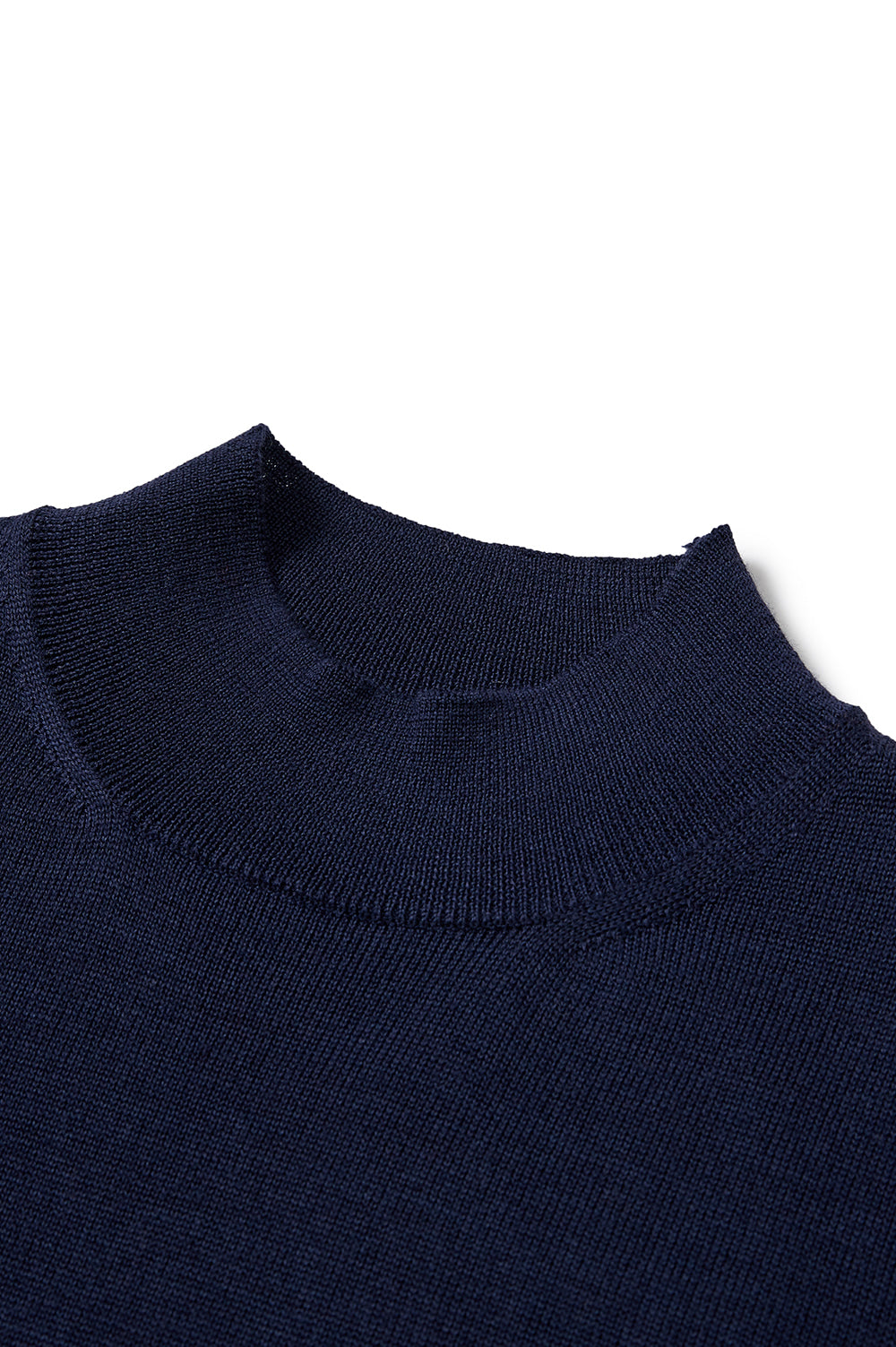 Wool Half Neck Knit - Navy