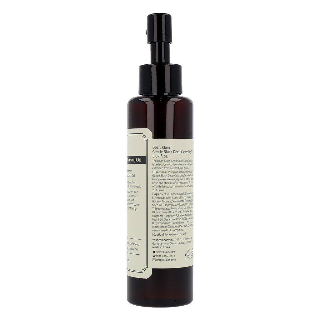 Klairs Gentle Black Deep Cleansing Oil 150ml - Dodoskin