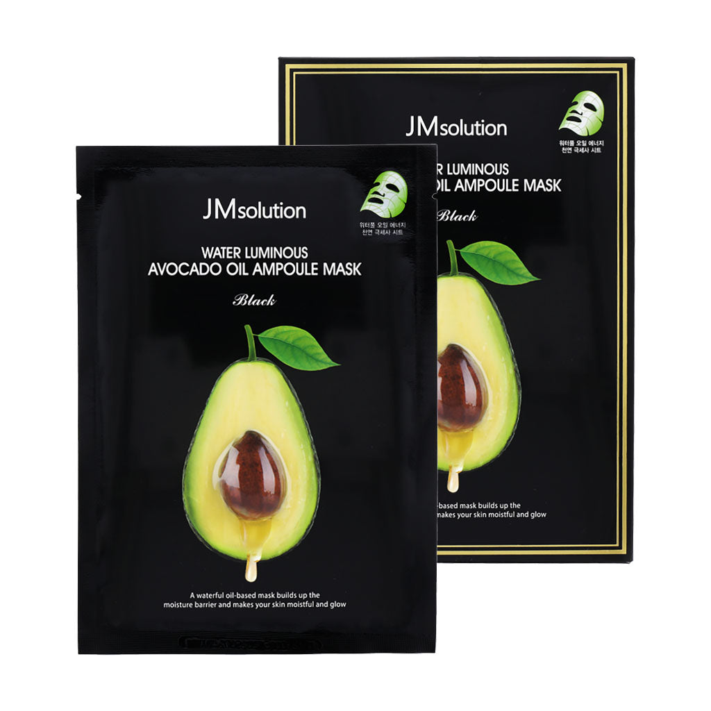 JM Solution Water Luminous Avocado Oil Ampoule Mask Black 10ea - Dodoskin