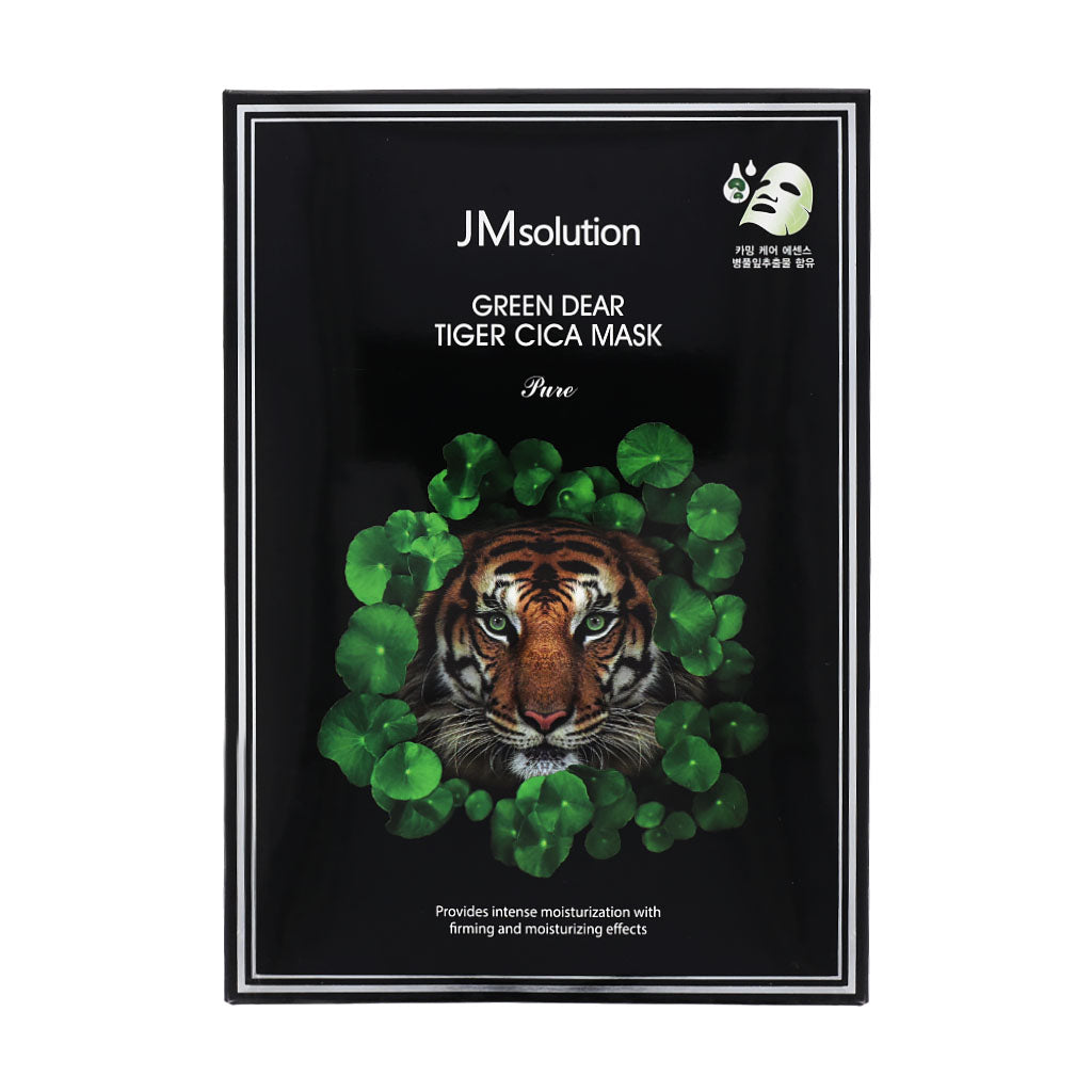 JM Solution Green Dear Tiger Cica Mask Pure 10ea - Dodoskin