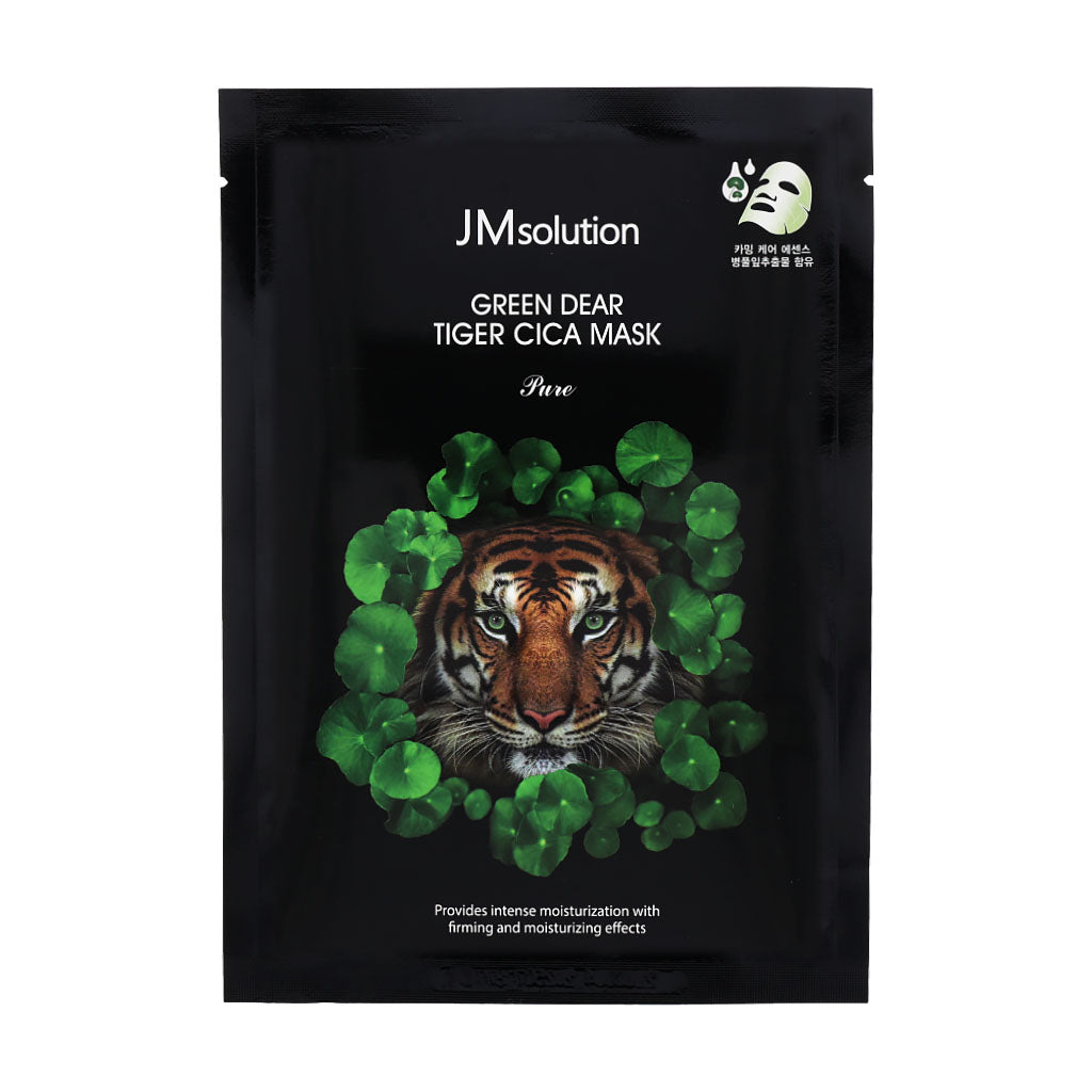 JM Solution Green Dear Tiger Cica Mask Pure 10ea - Dodoskin