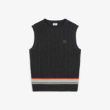 Men's Bottom Stripe Knit Vest - Melange Gray