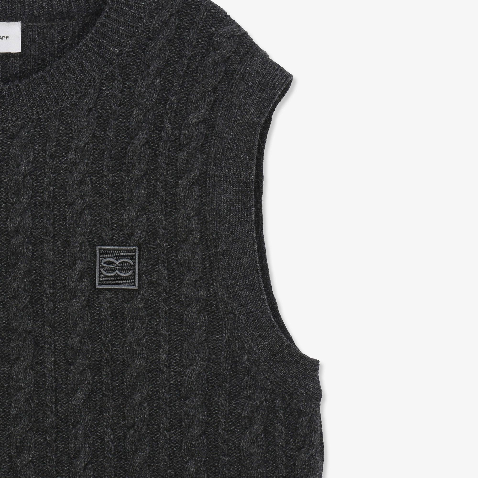 Men's Bottom Stripe Knit Vest - Melange Gray