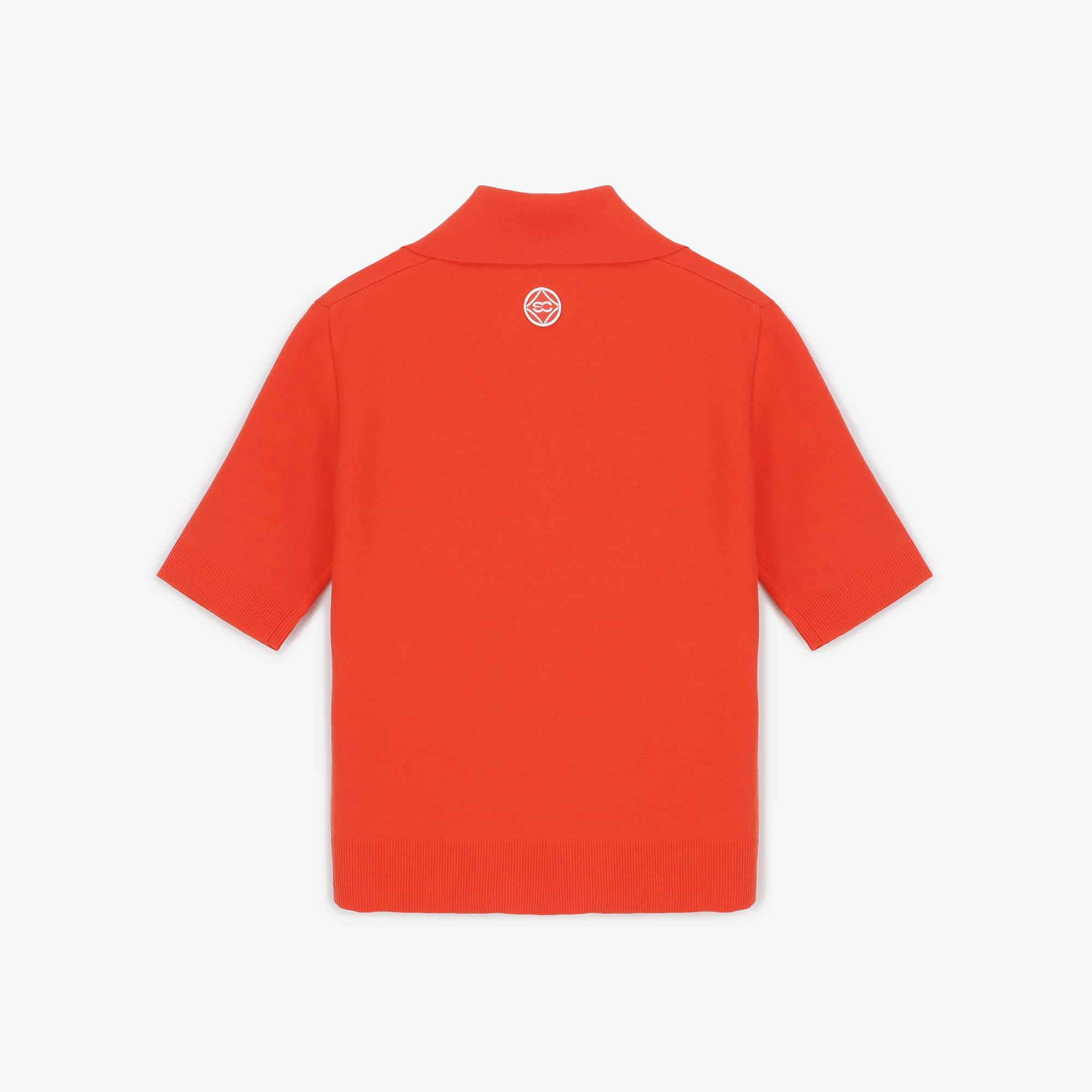 Women's Color Lining Short Sleeve Knit - Acid Orange