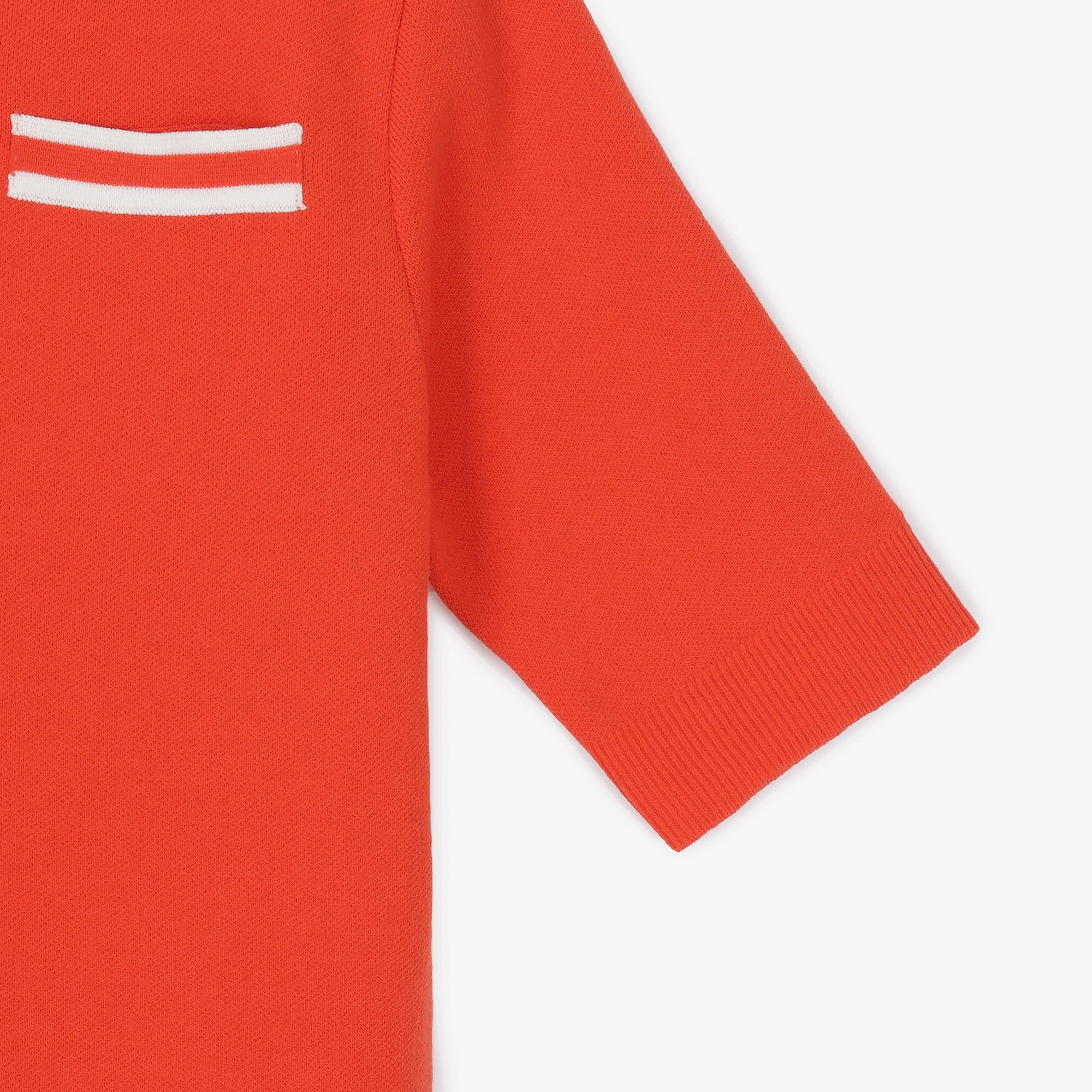 Women's Color Lining Short Sleeve Knit - Acid Orange