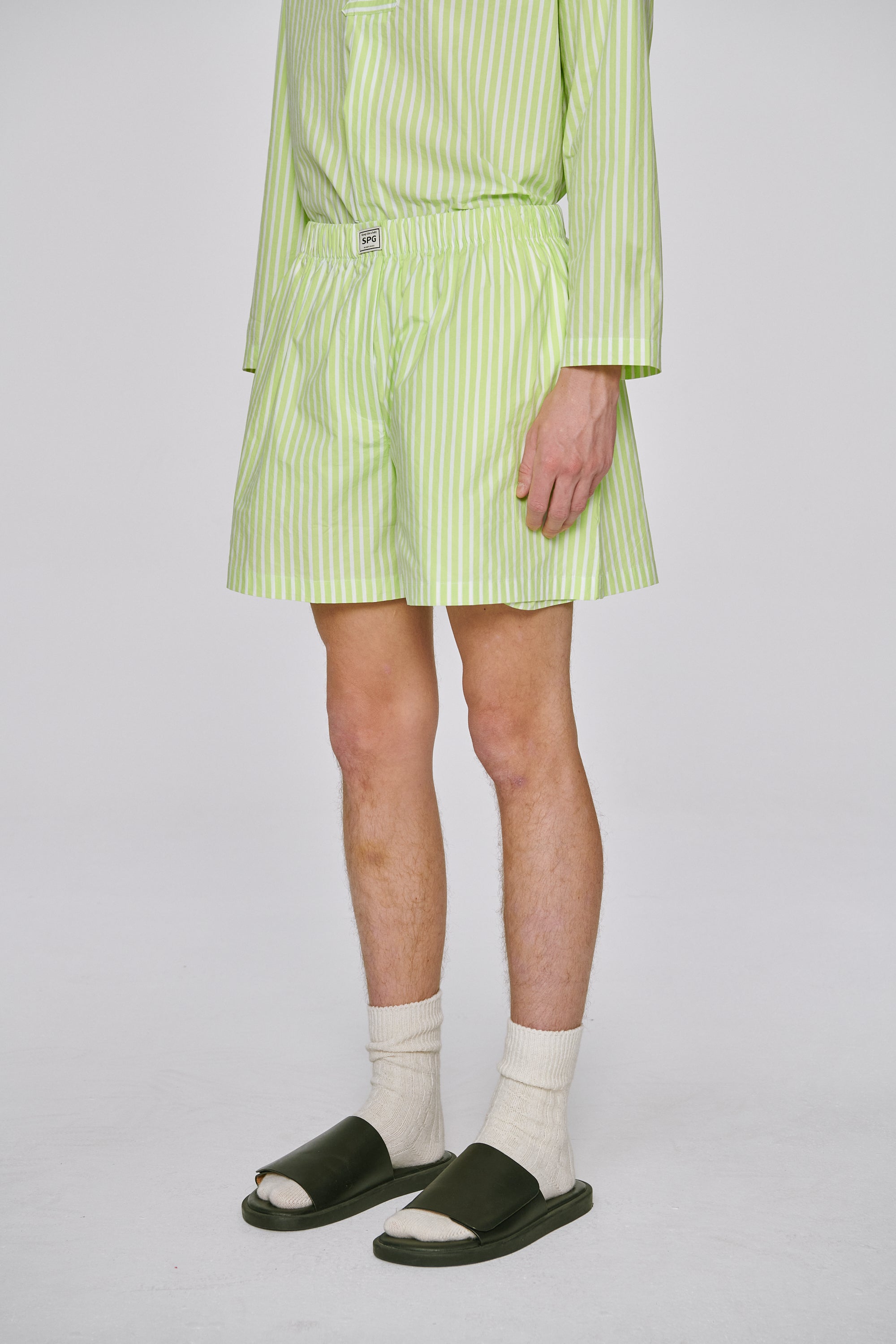 green stripe shorts