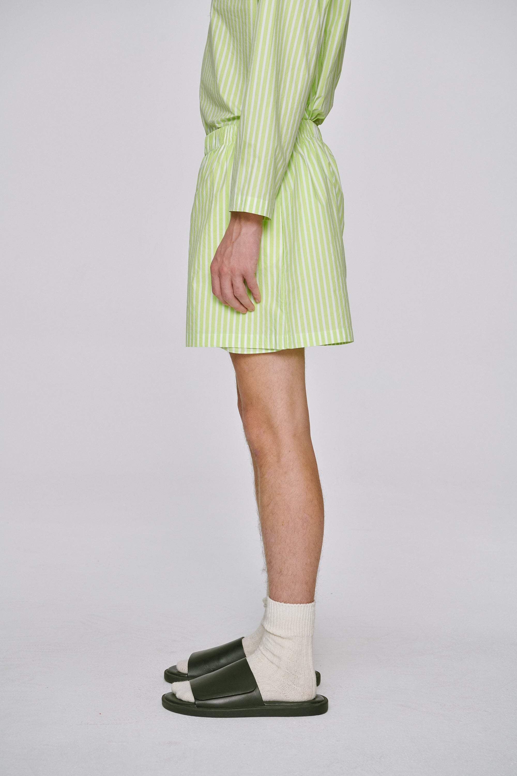 green stripe shorts